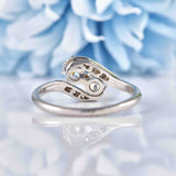 Ellibelle Jewellery Antique Edwardian Diamond & Platinum 'Toi et Moi' Engagement Ring