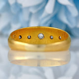 Ellibelle Jewellery Antique Edwardian Five-Stone Diamond 18ct Gold Starburst Gypsy Ring