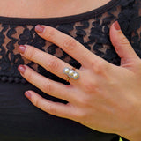 Ellibelle Jewellery Antique Edwardian Natural Pearl & Diamond 18ct Gold Ring