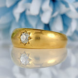 Ellibelle Jewellery Antique Edwardian Old Cut Diamond 18ct Yellow Gold Gypsy Ring