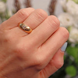 Ellibelle Jewellery Antique Edwardian Old Cut Diamond 18ct Yellow Gold Gypsy Ring