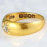 Ellibelle Jewellery Antique Edwardian Old Cut Diamond 18ct Yellow Gold Gypsy Ring