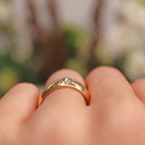 Ellibelle Jewellery Antique Edwardian Old Cut Diamond 18ct Yellow Gold Gypsy Ring