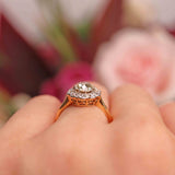 Ellibelle Jewellery Antique Edwardian Old-Cut Diamond Daisy Cluster Engagement Ring