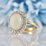 Ellibelle Jewellery Antique Edwardian Opal & Diamond 18ct Gold Cluster Ring