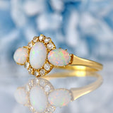 Ellibelle Jewellery Antique Edwardian Opal & Diamond 18ct Gold Ring