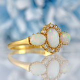 Ellibelle Jewellery Antique Edwardian Opal & Diamond 18ct Gold Ring