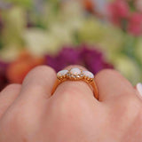 Ellibelle Jewellery Antique Edwardian Opal & Diamond 18ct Gold Ring
