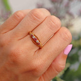 Ellibelle Jewellery Antique Edwardian Ruby & Diamond 18ct Gold Five-Stone Ring - Chester 1907