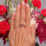 Ellibelle Jewellery Antique Edwardian Ruby & Old-Mine-Cut Diamond 18ct Gold Cluster Ring