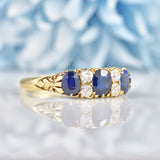 Ellibelle Jewellery Antique Edwardian Sapphire & Diamond 18ct Gold Ring