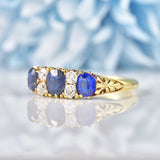 Ellibelle Jewellery Antique Edwardian Sapphire & Diamond 18ct Gold Ring