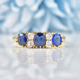 Ellibelle Jewellery Antique Edwardian Sapphire & Diamond 18ct Gold Ring
