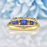 Ellibelle Jewellery Antique Edwardian Sapphire & Diamond 18ct Gold Ring