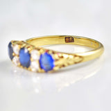 Ellibelle Jewellery Antique Edwardian Sapphire & Diamond 18ct Gold Ring