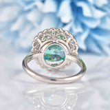 Ellibelle Jewellery Antique Edwardian Style Blue & White Zircon Cluster Ring (8.55ct)