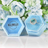 Ellibelle Jewellery Antique Edwardian Style Blue & White Zircon Cluster Ring (8.55ct)