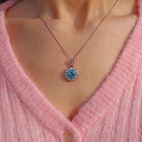 Ellibelle Jewellery Antique Edwardian Zircon Cluster Pendant