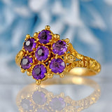 Ellibelle Jewellery Antique Georgian 18ct Gold Amethyst Cluster Ring