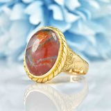 Ellibelle Jewellery Antique Moss Agate 15ct Gold Ring