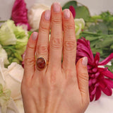 Ellibelle Jewellery Antique Moss Agate 15ct Gold Ring