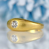 Ellibelle Jewellery Antique Old Cut Diamond 18ct Yellow Gold Gypsy Ring