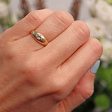 Ellibelle Jewellery Antique Old Cut Diamond 18ct Yellow Gold Gypsy Ring