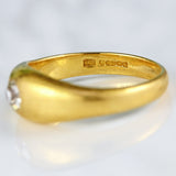 Ellibelle Jewellery Antique Old Cut Diamond 18ct Yellow Gold Gypsy Ring