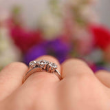 Ellibelle Jewellery Antique Old-European Cut Diamond Three-Stone Crossover Engagement Ring (1.09cts)