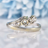 Ellibelle Jewellery Antique Old-European Cut Diamond Three-Stone Crossover Engagement Ring (1.09cts)