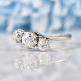 Ellibelle Jewellery Antique Old-European Cut Diamond Three-Stone Crossover Engagement Ring (1.09cts)