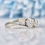Ellibelle Jewellery Antique Old-European Cut Diamond Three-Stone Crossover Engagement Ring (1.09cts)