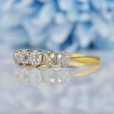 Ellibelle Jewellery Antique Old Mine Cut Diamond 18ct Gold Five Stone Ring (1.00ct)