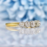 Ellibelle Jewellery Antique Old Mine Cut Diamond 18ct Gold Five Stone Ring (1.00ct)