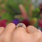 Ellibelle Jewellery Antique Old Mine Cut Diamond & Platinum Toi et Moi Engagement Ring (0.75ct)