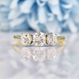 Ellibelle Jewellery Antique Old-Mine-Cut Diamond Three-Stone Engagement Ring (1.42cts)