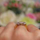 Ellibelle Jewellery Antique Old-Mine-Cut Diamond Three-Stone Engagement Ring (1.42cts)