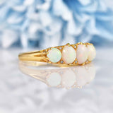 Ellibelle Jewellery Antique Opal & Diamond 18ct Gold Five Stone Ring Draft