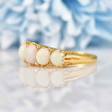 Ellibelle Jewellery Antique Opal & Diamond 18ct Gold Five Stone Ring Draft