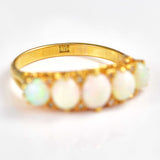 Ellibelle Jewellery Antique Opal & Diamond 18ct Gold Five Stone Ring Draft
