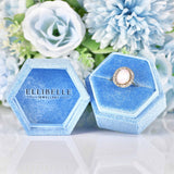 Ellibelle Jewellery Antique Opal & Diamond 18ct Gold Platinum Cluster Engagement Ring