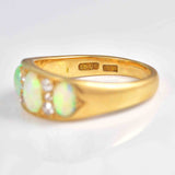Ellibelle Jewellery Antique Opal & Diamond 18ct Gold Ring