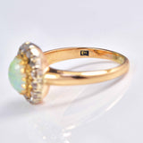 Ellibelle Jewellery Antique Opal & Rose Cut Diamond 18ct Gold Cluster Ring