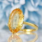 Ellibelle Jewellery Antique Oval-Cut Topaz 18ct Gold Solitaire Ring (6.06cts)