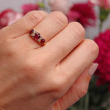 Ellibelle Jewellery Antique Ruby & Old Cut Diamond 18ct Gold Belcher Ring