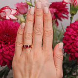 Ellibelle Jewellery Antique Ruby & Old Cut Diamond 18ct Gold Belcher Ring