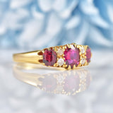 Ellibelle Jewellery Antique Ruby & Old Cut Diamond 18ct Gold Belcher Ring