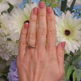 Ellibelle Jewellery Antique Ruby & Old-Cut Diamond 18ct Gold Gypsy Ring