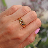 Ellibelle Jewellery Antique Sapphire & Diamond 18ct Gold Snake Ring