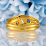 Ellibelle Jewellery Antique Sapphire & Diamond 18ct Gold Snake Ring